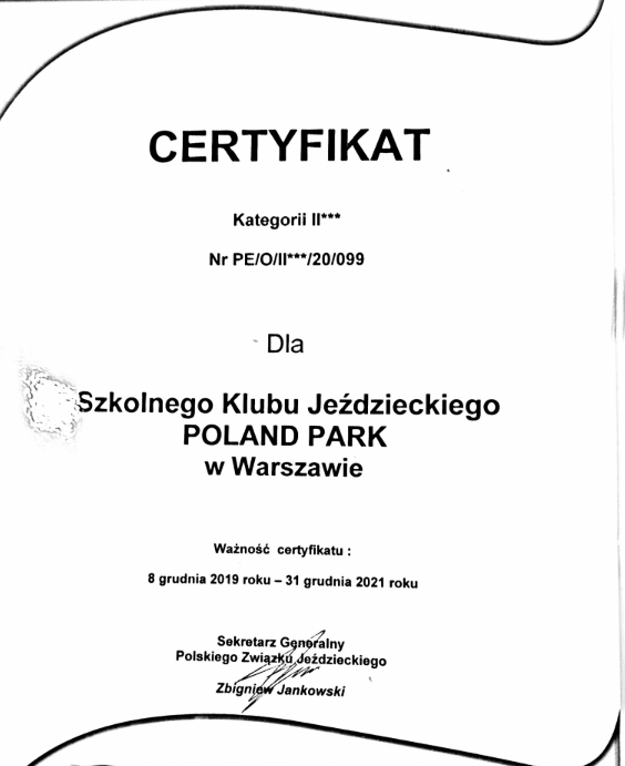 Certyfikat PZJ do 20211231