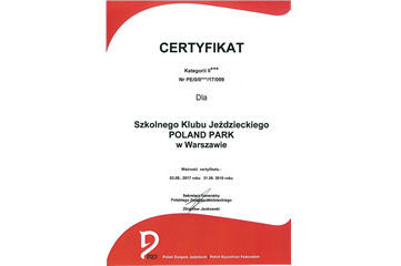 Certyfikat Polskiego Związku Jeździeckiego